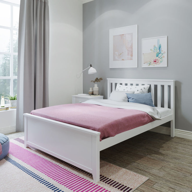 71S-FBED-002 : Single Beds Full-Size Platform Bed, White