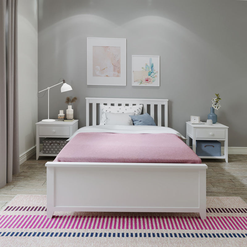 71S-FBED-002 : Single Beds Full-Size Platform Bed, White