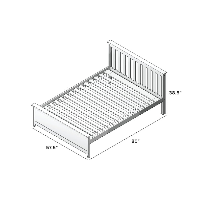 71S-FBED-002 : Single Beds Full-Size Platform Bed, White