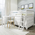 71S-L3D3DDK-002 : Loft Beds Twin Storage Loft Bed with Two Dressers and Desk, White