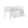 71S-L3D3DDK-002 : Loft Beds Twin Storage Loft Bed with Two Dressers and Desk, White