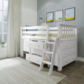 71S-L3D3DDK-002 : Loft Beds Twin Storage Loft Bed with Two Dressers and Desk, White