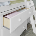 71S-L3D3DDK-002 : Loft Beds Twin Storage Loft Bed with Two Dressers and Desk, White