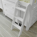 71S-L3D3DDK-002 : Loft Beds Twin Storage Loft Bed with Two Dressers and Desk, White