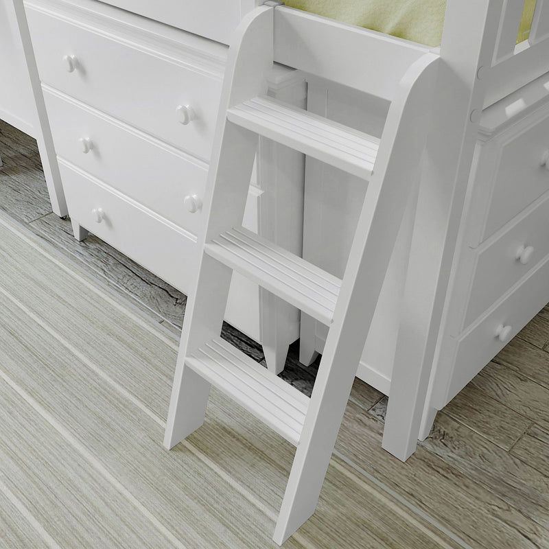 71S-L3D3DDK-002 : Loft Beds Twin Storage Loft Bed with Two Dressers and Desk, White