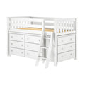 71S-L3D6D-002 : Loft Beds Twin Storage Loft Bed with Two Dressers, White