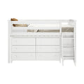 71S-L3D6D-002 : Loft Beds Twin Storage Loft Bed with Two Dressers, White