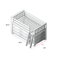71S-L3D6D-002 : Loft Beds Twin Storage Loft Bed with Two Dressers, White