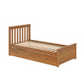 71S-TBEDTR-007 : Single Beds Twin-Size Platform Bed With Trundle, Pecan