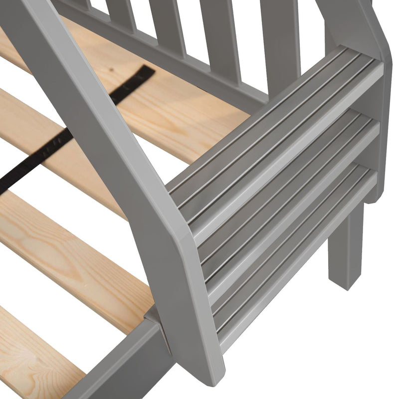 71S-TFBNK-121 : Bunk Beds Bunk Bed, Twin over Full, Grey