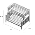 71S-TFBNK-121 : Bunk Beds Bunk Bed, Twin over Full, Grey