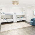 BIG BANG XL WS : Quad Bunk Twin XL over Full XL Quadruple Bunk Bed with Stairs, Slat, White