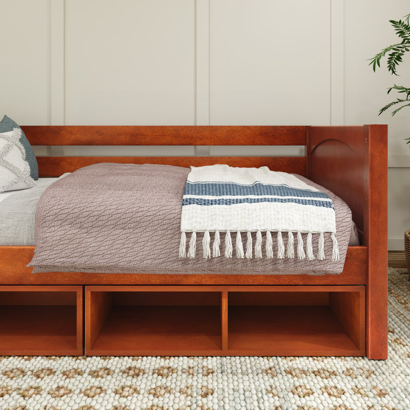 BRIX CC CP : Daybed Twin Daybed with Cubbies, Panel, Chestnut
