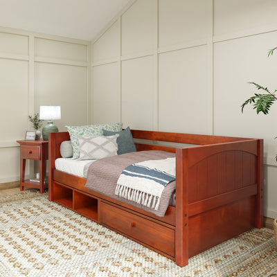 BRIX CD CP : Daybed Twin Daybed with Dresser and Cubbie, Panel, Chestnut