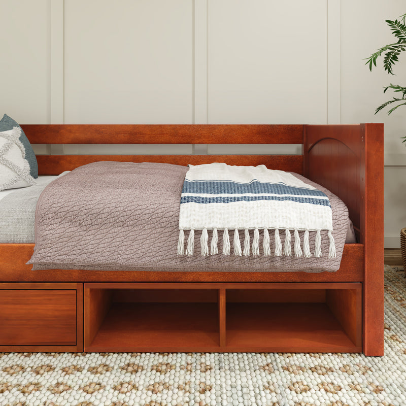BRIX CD CP : Daybed Twin Daybed with Dresser and Cubbie, Panel, Chestnut
