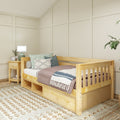 BRIX CD NS : Daybed Twin Daybed with Dresser and Cubbie, Slat, Natural