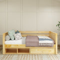 BRIX CD NS : Daybed Twin Daybed with Dresser and Cubbie, Slat, Natural