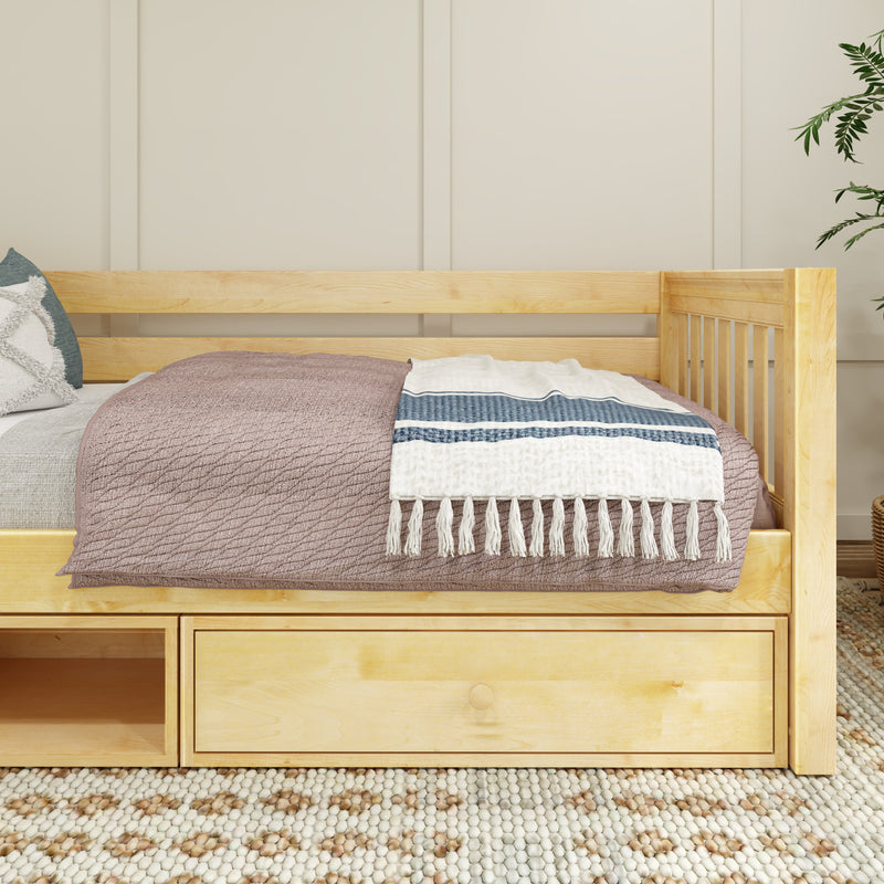 BRIX CD NS : Daybed Twin Daybed with Dresser and Cubbie, Slat, Natural