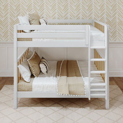 BUFF XL MWS : Bunk Bed Modern Full XL High Bunk Bed with Straight Ladder on Front