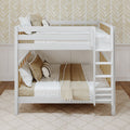 BUFF XL MWS : Bunk Bed Modern Full XL High Bunk Bed with Straight Ladder on Front