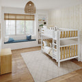 BUFF XL MWS : Bunk Bed Modern Full XL High Bunk Bed with Straight Ladder on Front