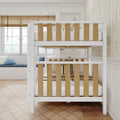 BUFF XL MWS : Bunk Bed Modern Full XL High Bunk Bed with Straight Ladder on Front