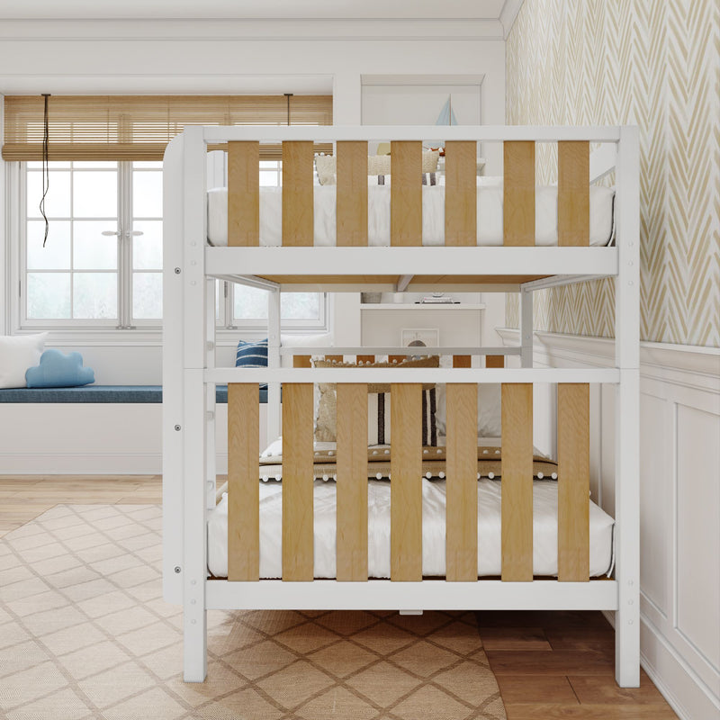 BUFF XL MWS : Bunk Bed Modern Full XL High Bunk Bed with Straight Ladder on Front