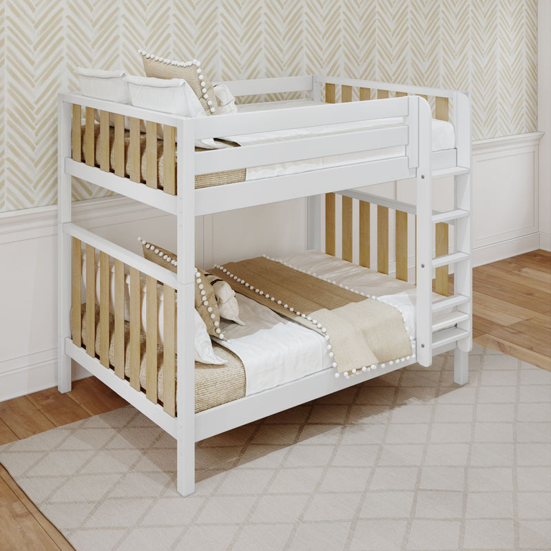 BUFF XL MWS : Bunk Bed Modern Full XL High Bunk Bed with Straight Ladder on Front