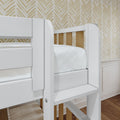 BUFF XL MWS : Bunk Bed Modern Full XL High Bunk Bed with Straight Ladder on Front