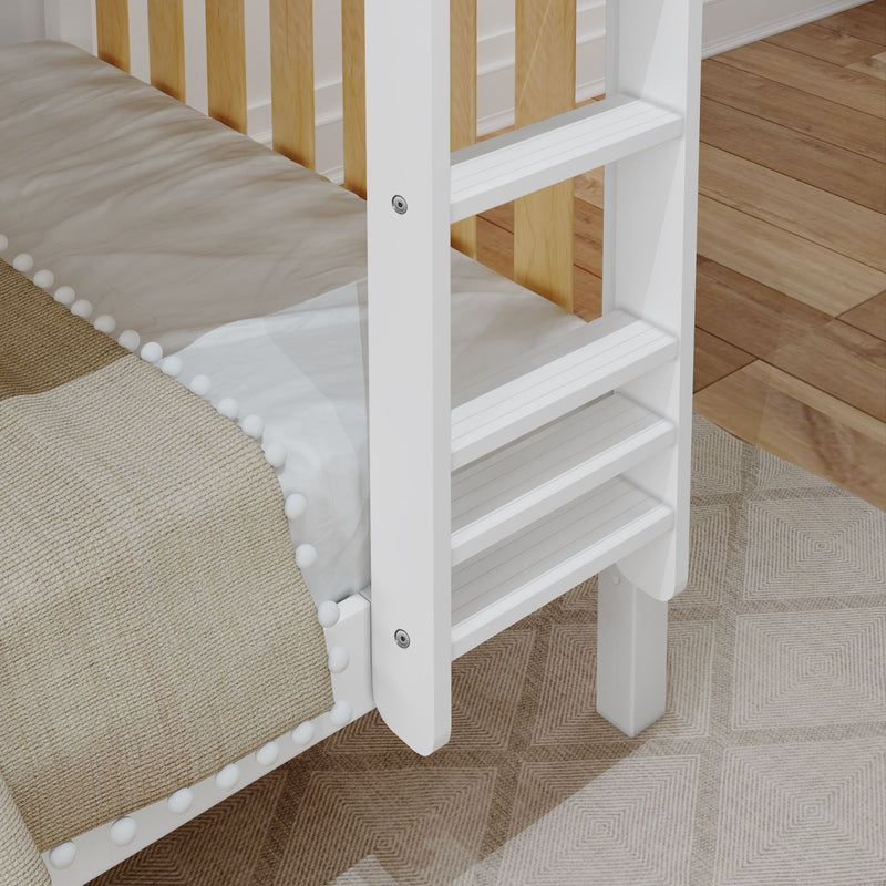 BUFF XL MWS : Bunk Bed Modern Full XL High Bunk Bed with Straight Ladder on Front