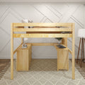 BULKY1 NS : Study Loft Beds Full High Loft Bed with Desk + Storage, Slat, Natural