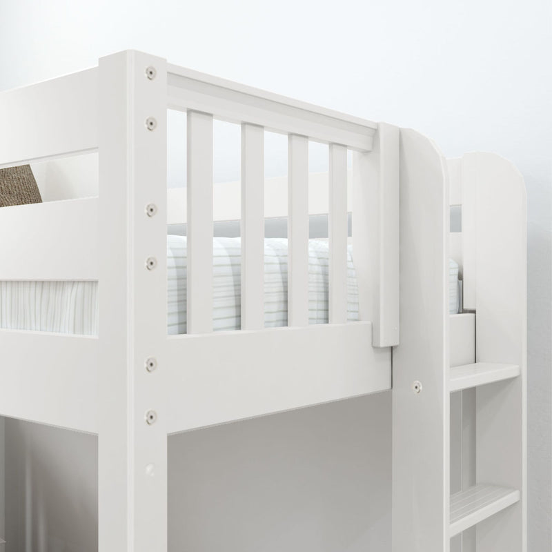 BULKY1 WS : Study Loft Beds Full High Loft Bed with Desk + Storage, Slat, White