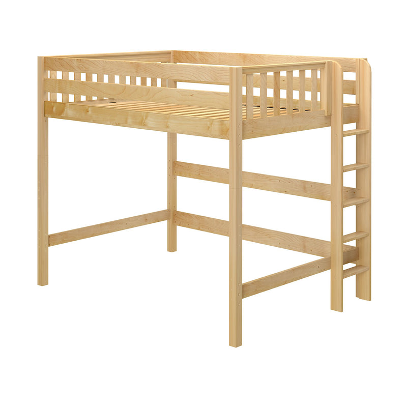 BULKY XL NS : Loft Bed Full XL High Loft Bed with Straight Ladder on End, Slat, Natural