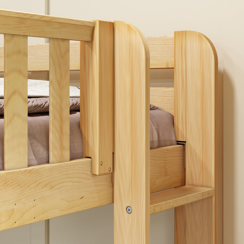 CROSS XL 1 NP : Quad Corner Bunk Full XL + Twin XL Medium Corner Bunk with Straight Ladders on Ends, Panel, Natural