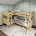CRUX XL NP : Multiple Bunk Beds Twin XL Medium Corner Bunk Bed, Panel, Natural