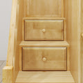 DECATHLON XL NS : Corner Loft Bunk Twin XL over Queen + Twin XL High Corner Loft Bunk with Stairs + Angled Ladder on Right on Front, Natural Birch Slats