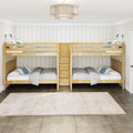 DIRECTOR XL NS : Quad Bunk Classic High Queen Quad Bunk Bed with Stairs in Middle, Natural Birch Slats