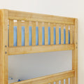 FIT NS : Bunk Bed Classic Mid Full Bunk Bed with Straight Ladder on Front, Natural Birch Slats
