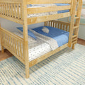 FIT NS : Bunk Bed Classic Mid Full Bunk Bed with Straight Ladder on Front, Natural Birch Slats