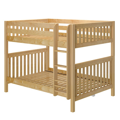 FIT XL NS : Bunk Bed Full XL Medium Bunk Bed with Straight Ladder on Front, Slat, Natural