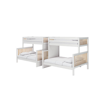 GALAXY XL MWS : Multiple Bunk Beds Modern High Twin XL over Queen Quadruple Bunk Bed with Stairs