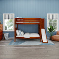 GAMUT CS : Bunk Bed Full High Bunk Bed with Slide Platform, Slat, Chestnut