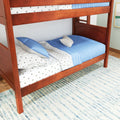 GETIT 1 CP : Classic Bunk Beds Med High Bunk w/ Straight Ladder on End (Low/Med), Panel, Chestnut