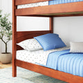 GETIT 1 CP : Classic Bunk Beds Med High Bunk w/ Straight Ladder on End (Low/Med), Panel, Chestnut