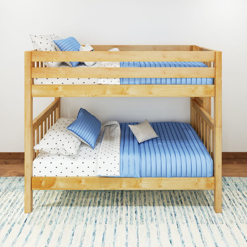 GETIT NS : Bunk Bed Classic Mid Twin Bunk Bed with Straight Ladder on Front, Natural Birch Slats