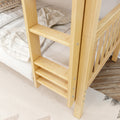 GETIT NS : Bunk Bed Classic Mid Twin Bunk Bed with Straight Ladder on Front, Natural Birch Slats