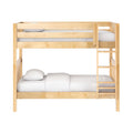 GETIT NS : Bunk Bed Classic Mid Twin Bunk Bed with Straight Ladder on Front, Natural Birch Slats