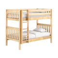 GETIT NS : Bunk Bed Classic Mid Twin Bunk Bed with Straight Ladder on Front, Natural Birch Slats