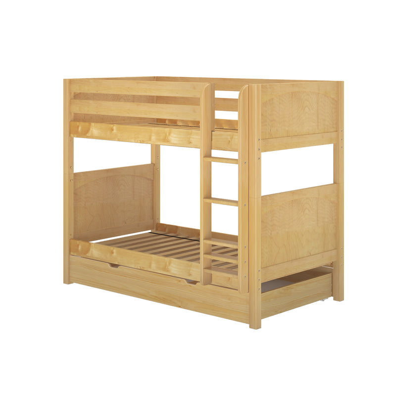 GETIT TD NP : Bunk Bed Twin Medium Bunk Bed with Trundle Drawer, Panel, Natural