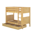 GETIT TD NP : Bunk Bed Twin Medium Bunk Bed with Trundle Drawer, Panel, Natural
